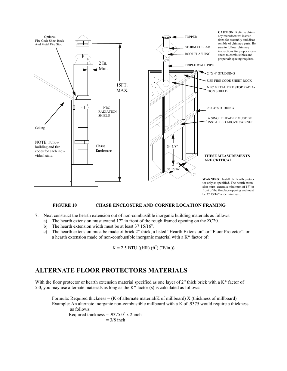 Alternate floor protectors materials | New Buck Corporation 20 Room Heater User Manual | Page 58 / 62