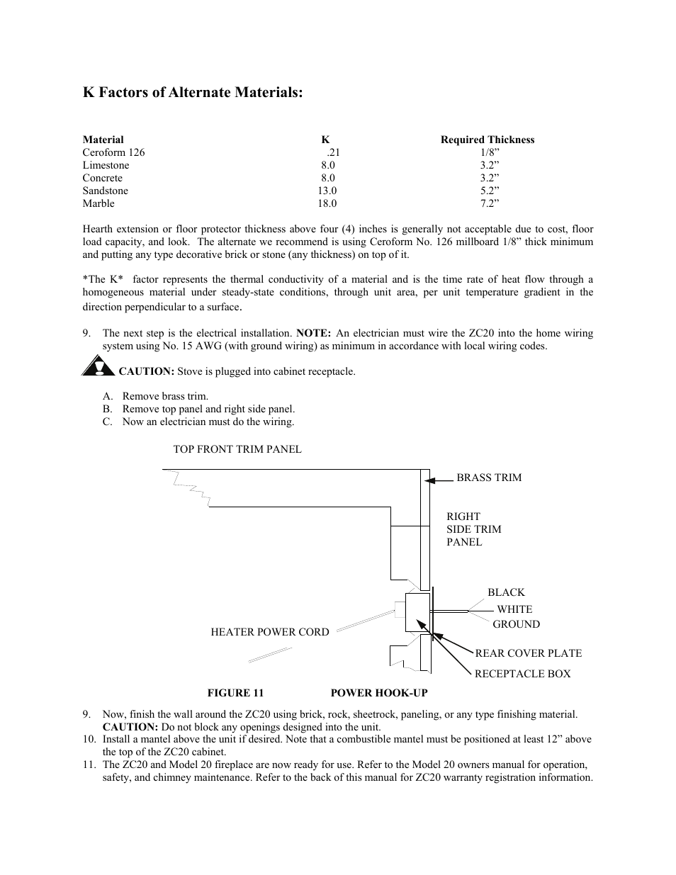 K factors of alternate materials | New Buck Corporation 20 Room Heater User Manual | Page 59 / 62