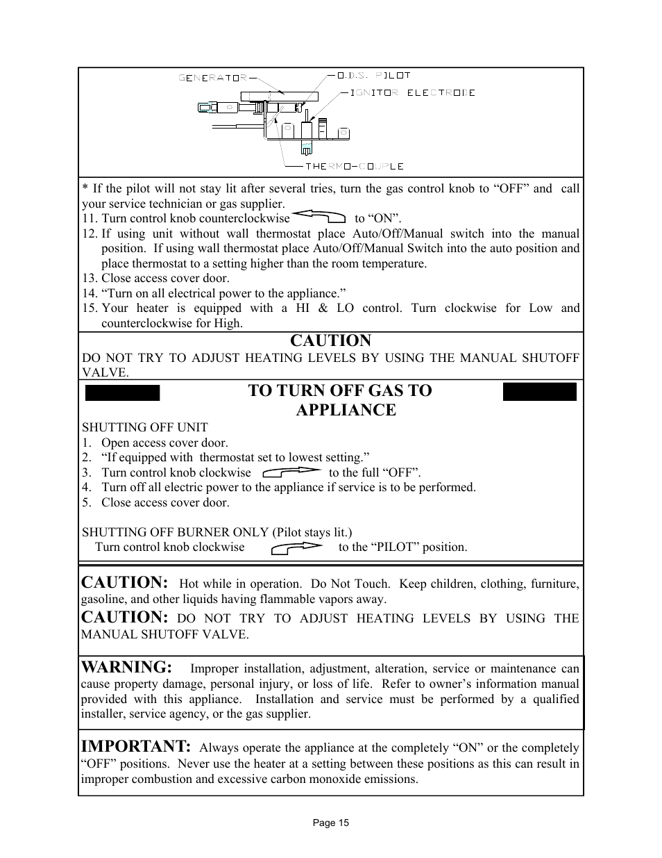 Caution, Warning, Important | New Buck Corporation 384 User Manual | Page 19 / 54