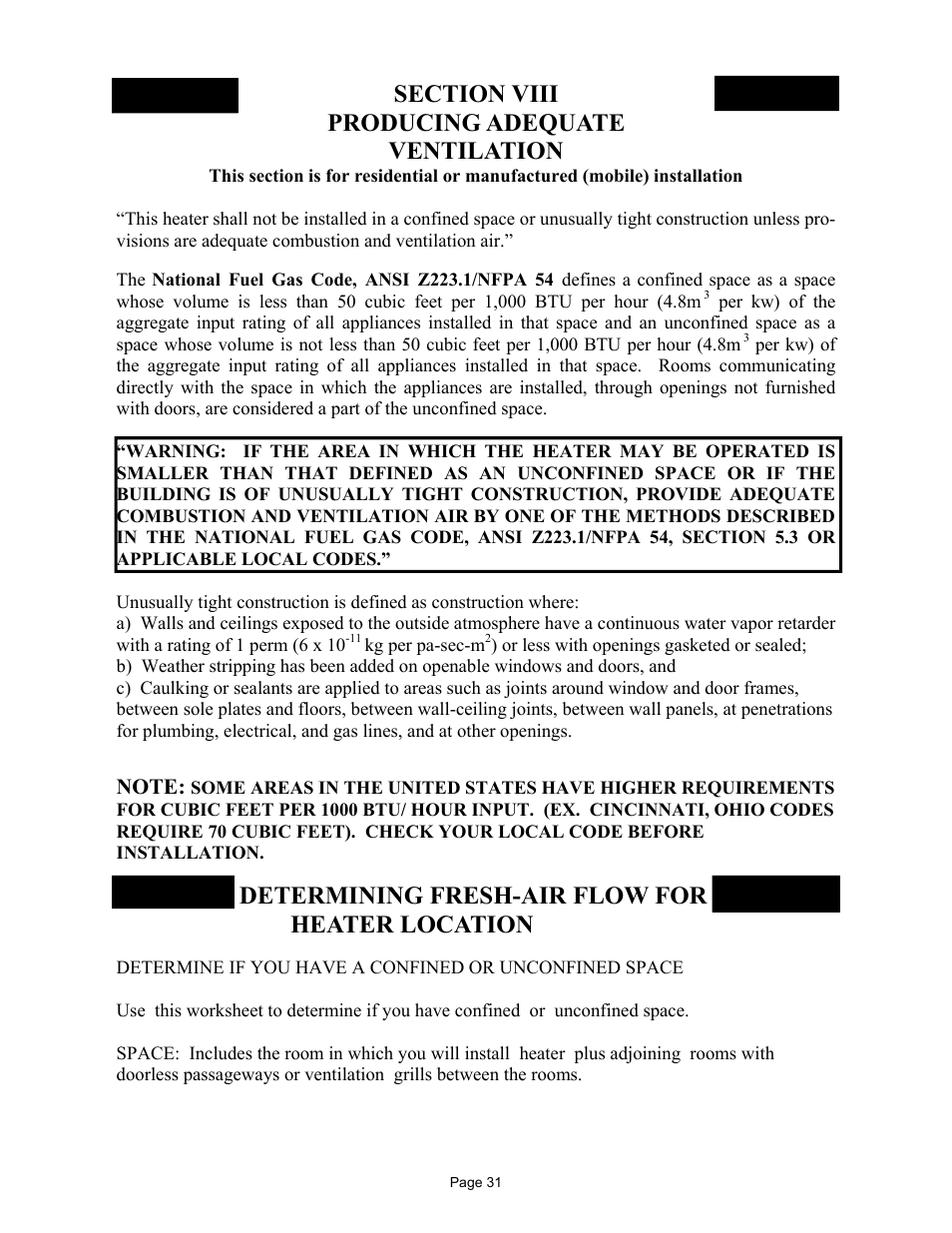 Determining fresh-air flow for heater location | New Buck Corporation 384 User Manual | Page 35 / 54