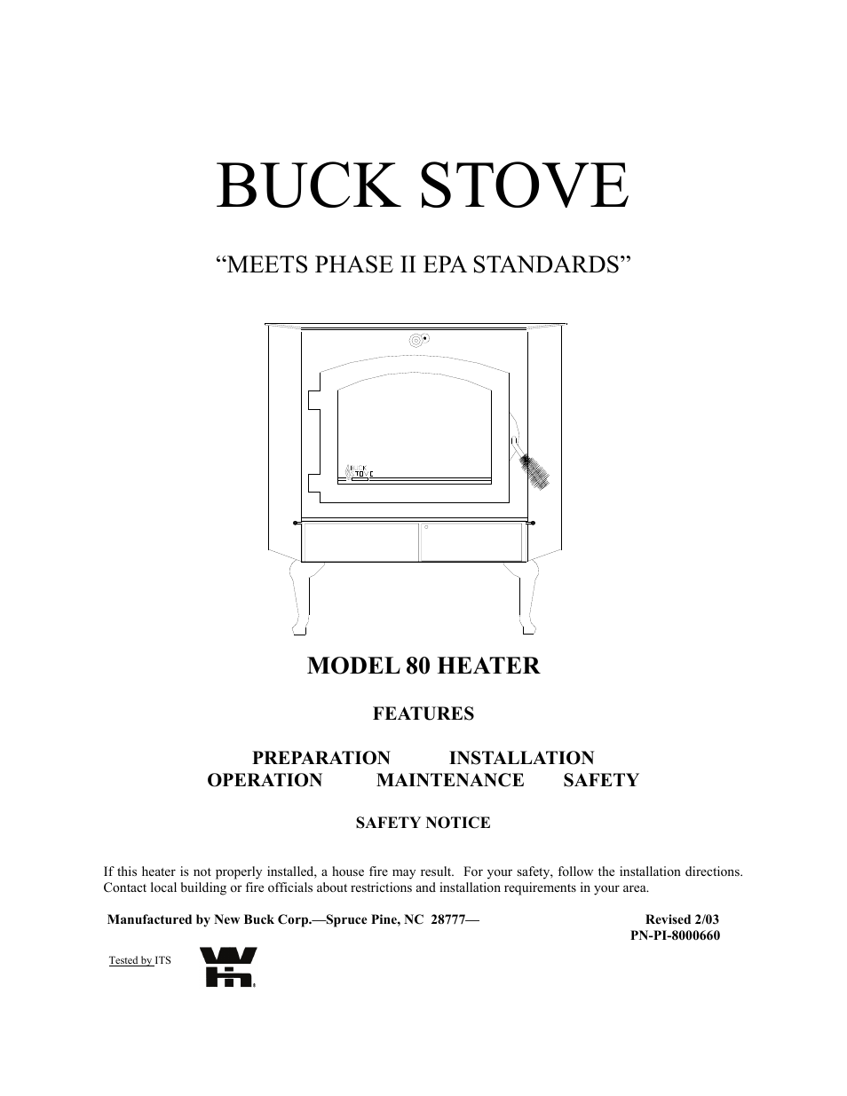 New Buck Corporation Heater Model 80 User Manual | 27 pages