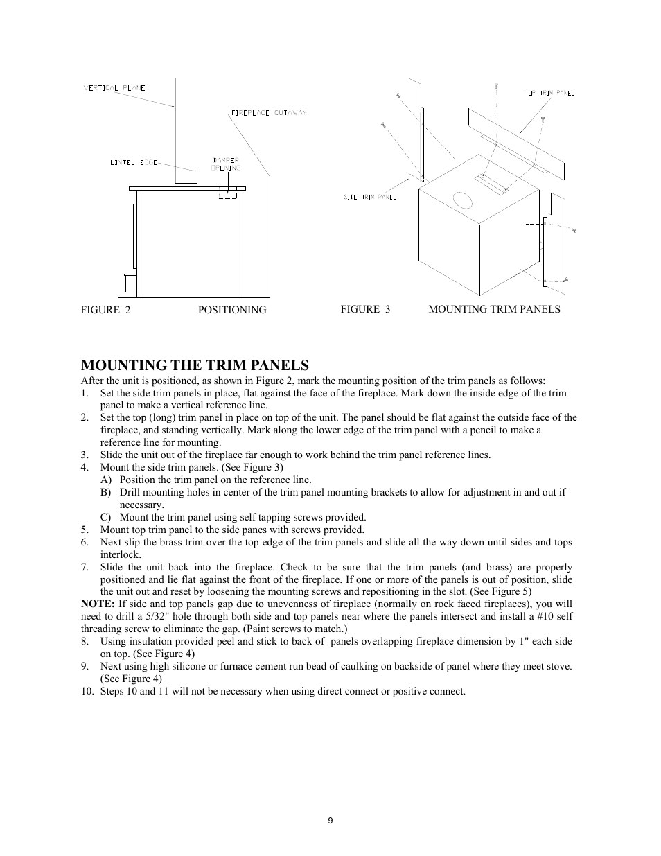 Mounting the trim panels | New Buck Corporation Heater Model 80 User Manual | Page 11 / 27