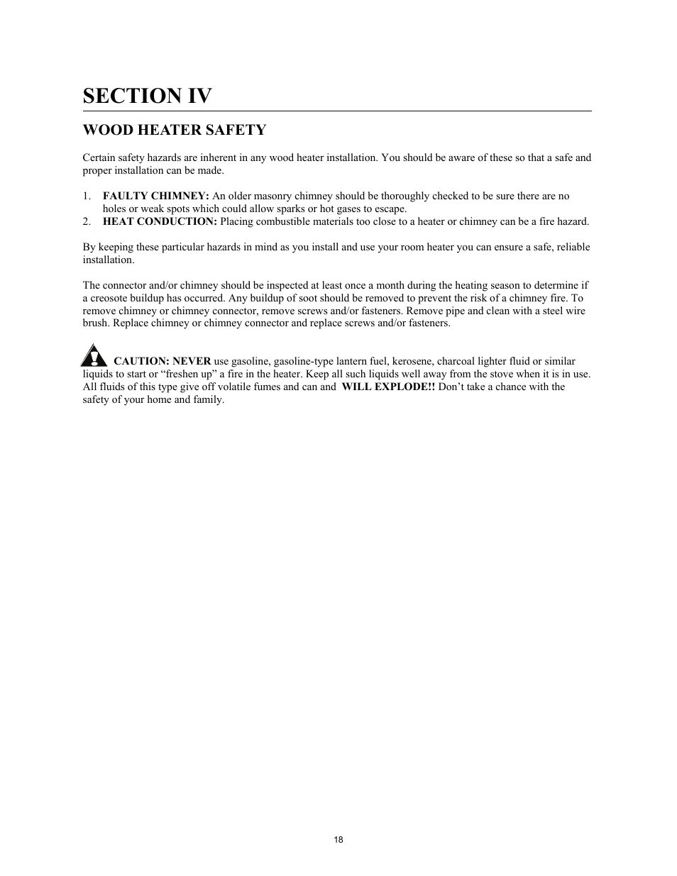 Wood heater safety | New Buck Corporation Heater Model 80 User Manual | Page 20 / 27