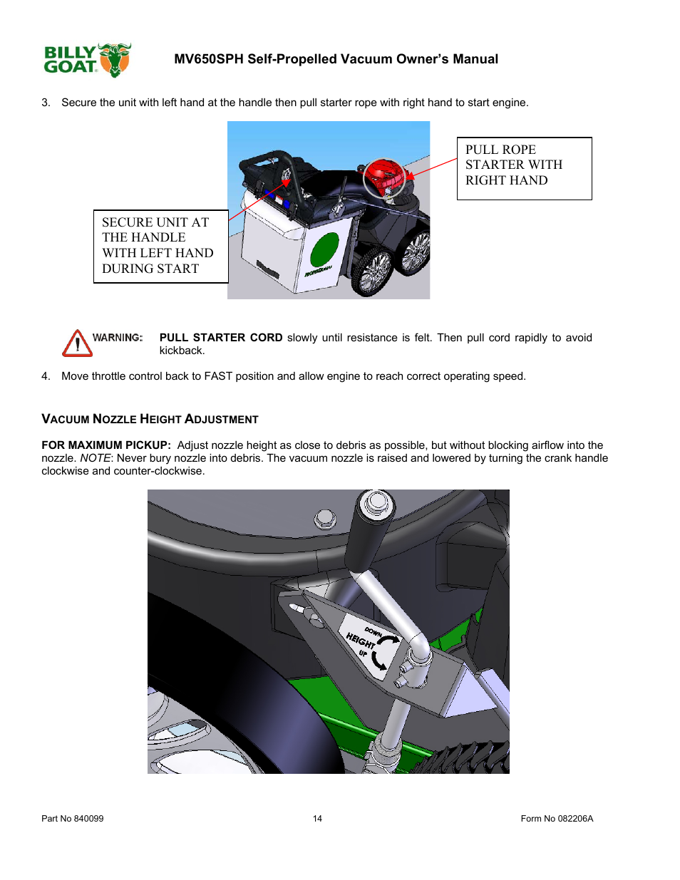 Billy Goat MV650SPH User Manual | Page 14 / 34