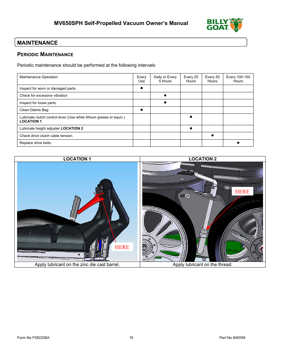 Here | Billy Goat MV650SPH User Manual | Page 19 / 34