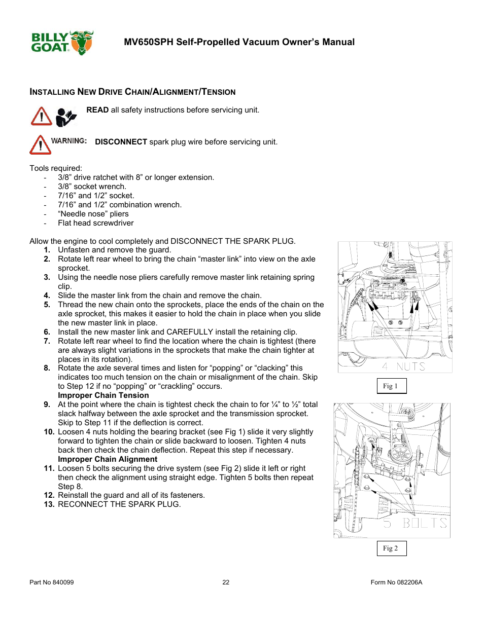 Billy Goat MV650SPH User Manual | Page 22 / 34