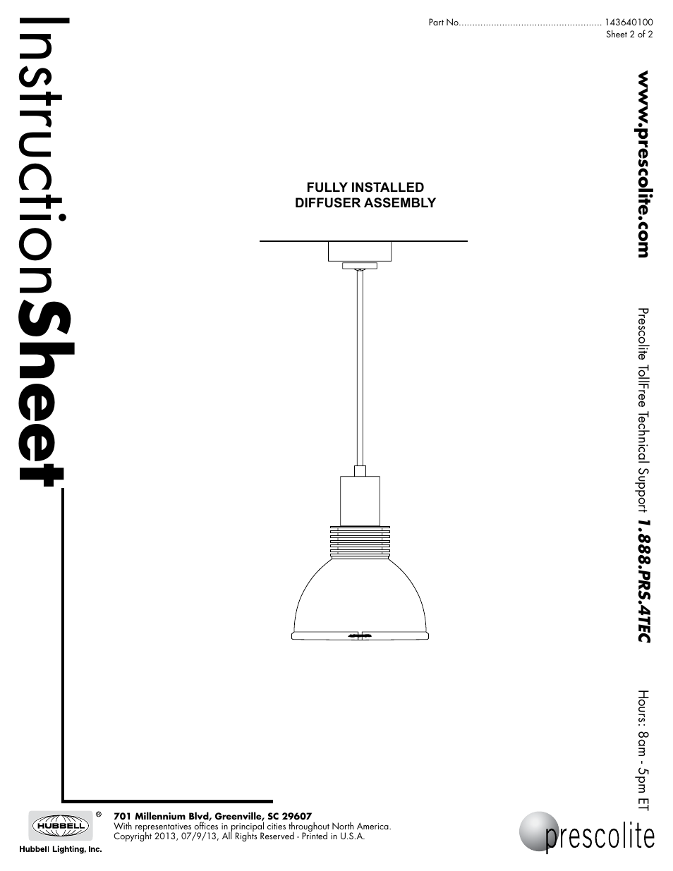 Instruction sheet | Prescolite ALA12 User Manual | Page 2 / 2