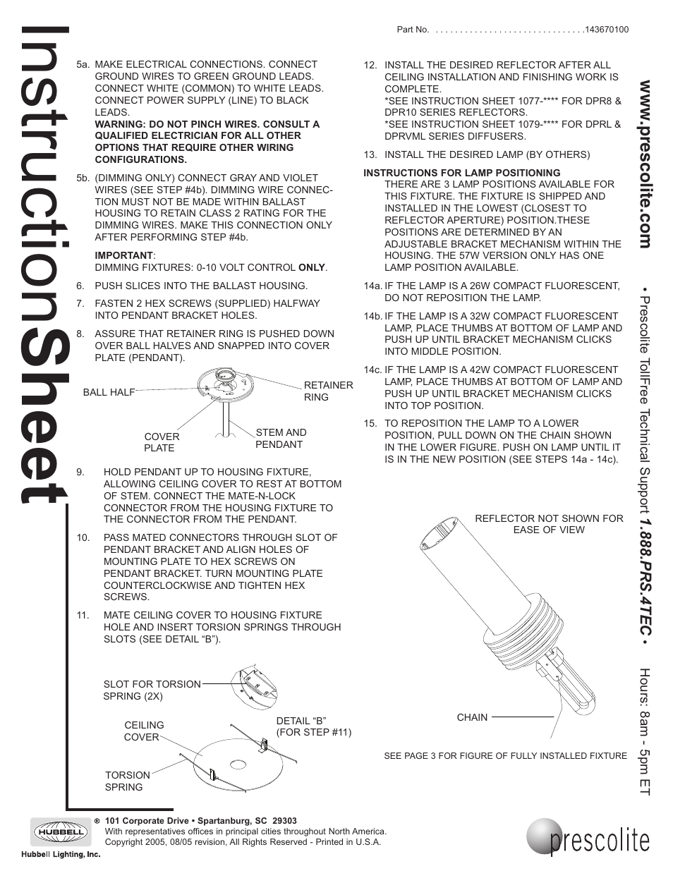 Instruction sheet, Prs.4tec | Prescolite RDPSCFT User Manual | Page 2 / 3