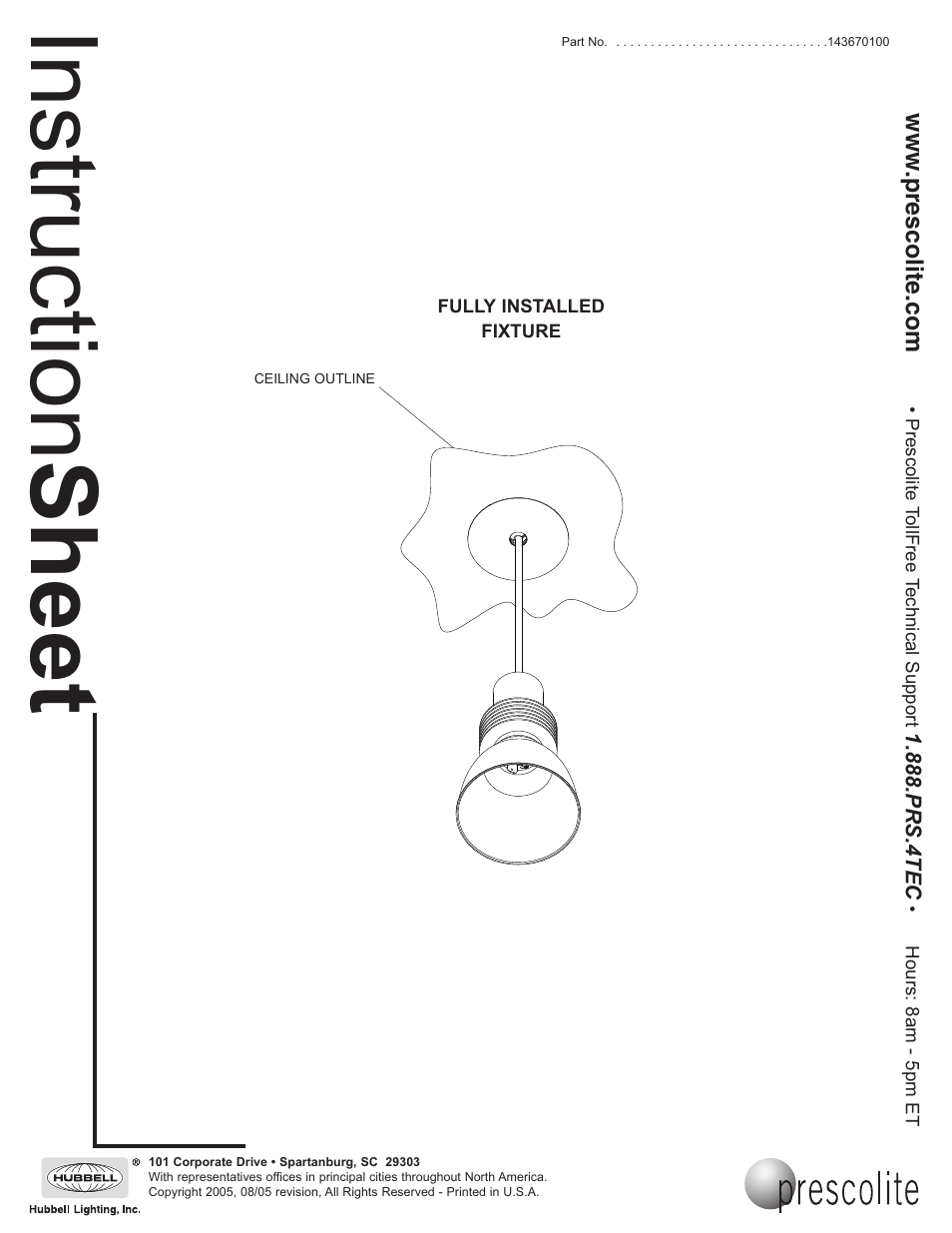 Instruction sheet | Prescolite RDPSCFT User Manual | Page 3 / 3