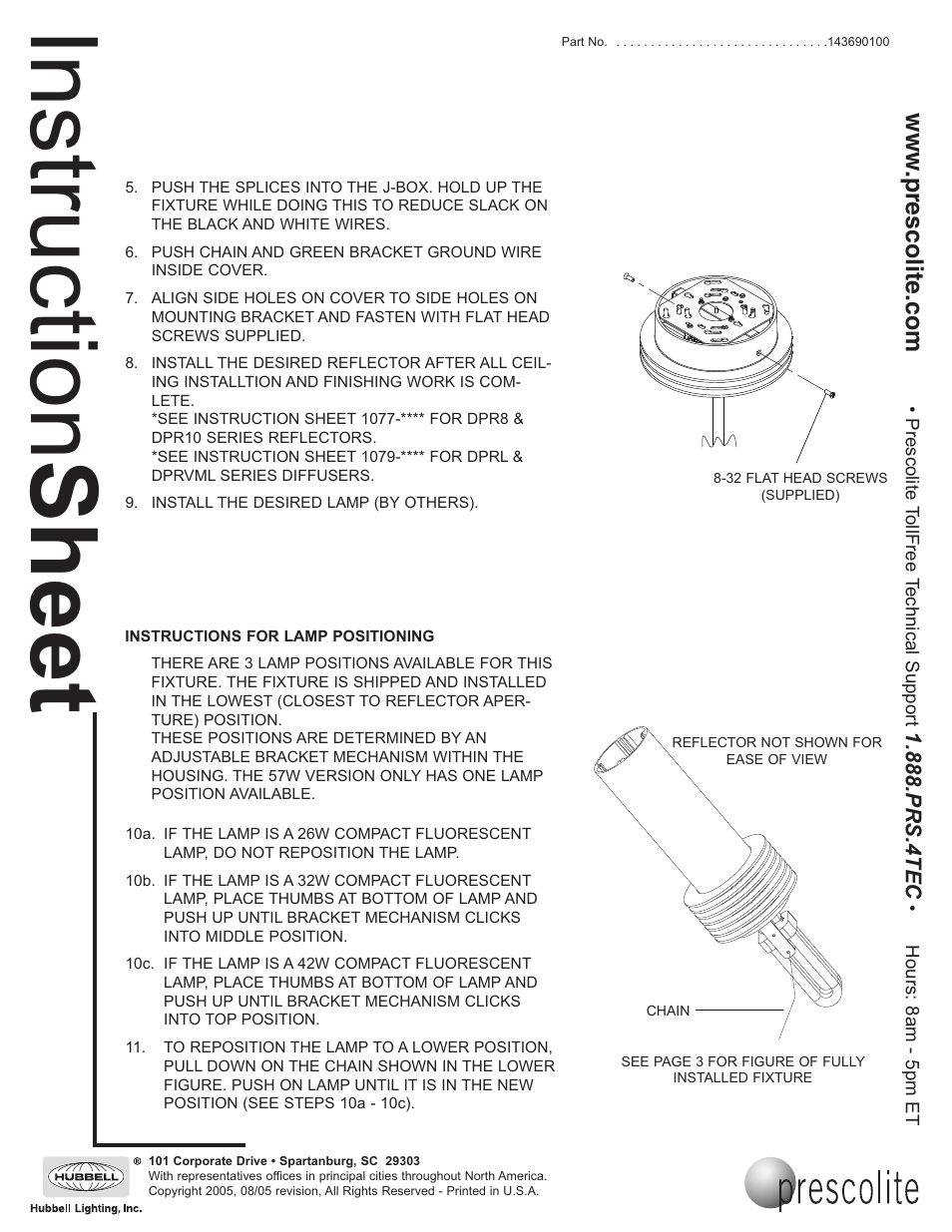Instruction sheet | Prescolite SDPSCFT User Manual | Page 2 / 3
