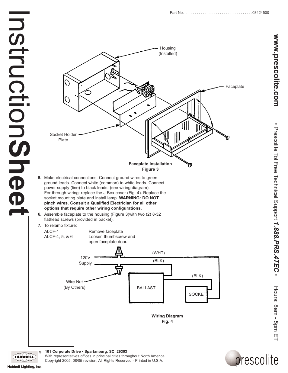 Instruction sheet | Prescolite ALCF-1, 4, 5, 6 User Manual | Page 2 / 2