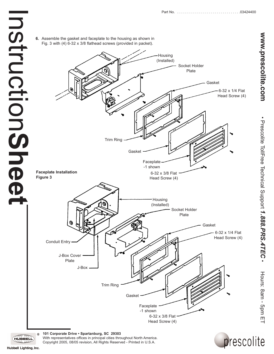 Instruction sheet | Prescolite 37CF-1, 4 User Manual | Page 2 / 2