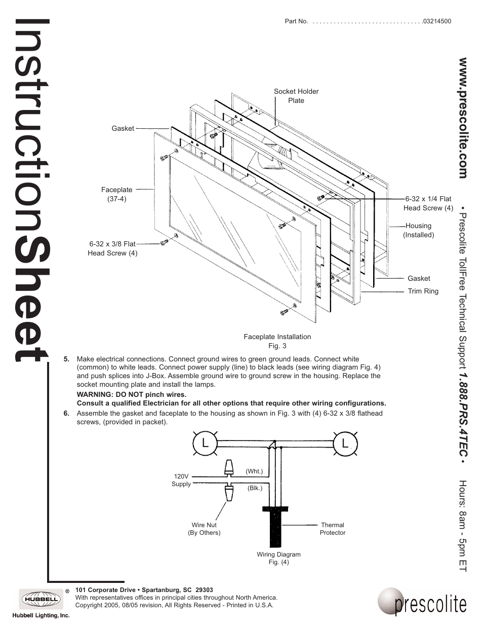 Instruction sheet | Prescolite 37G-TP-1, 2 & 4 User Manual | Page 2 / 2