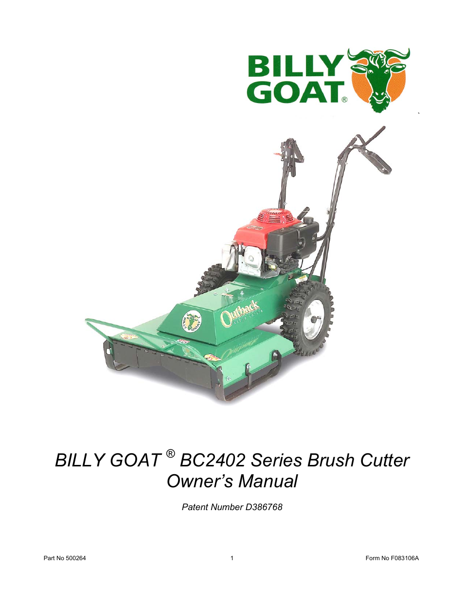 Billy Goat BC2402 User Manual | 36 pages