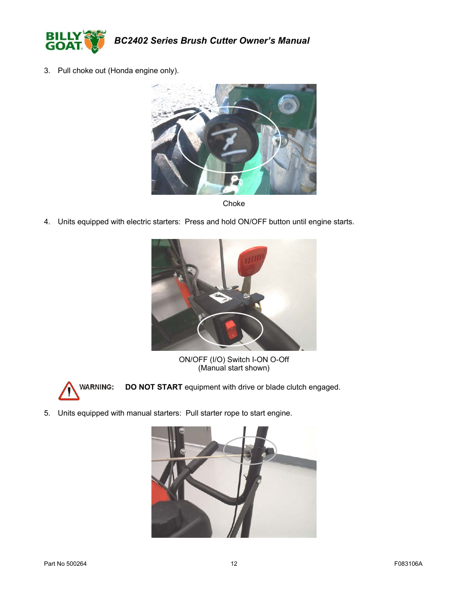 Billy Goat BC2402 User Manual | Page 12 / 36