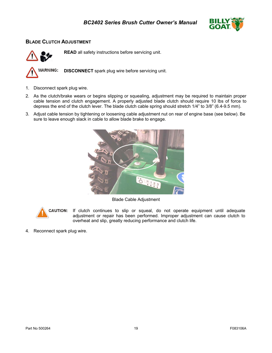 Billy Goat BC2402 User Manual | Page 19 / 36