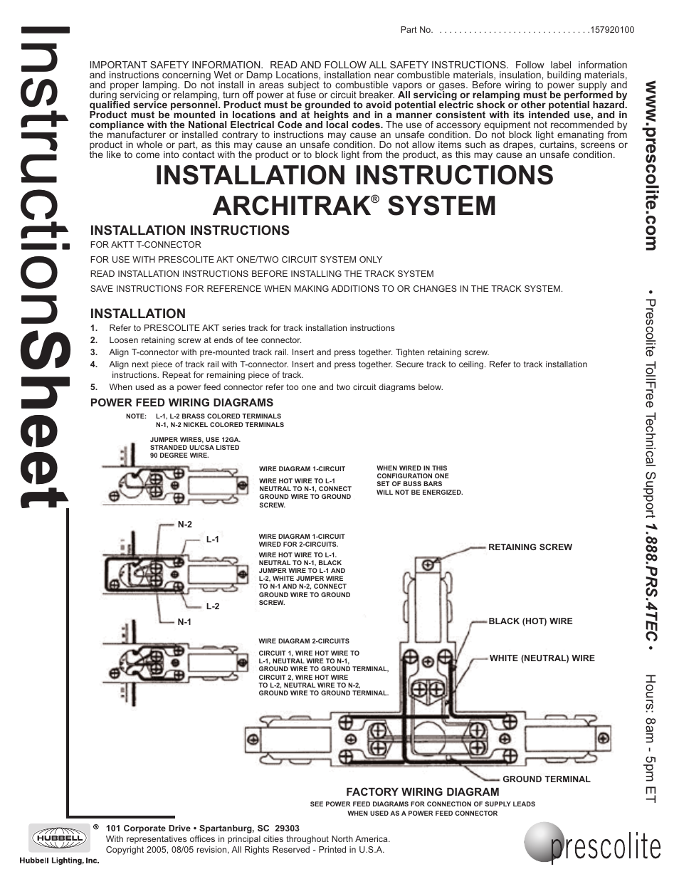 Prescolite ARCHITRAK SYSTEM AKTT - T Joiner User Manual | 1 page