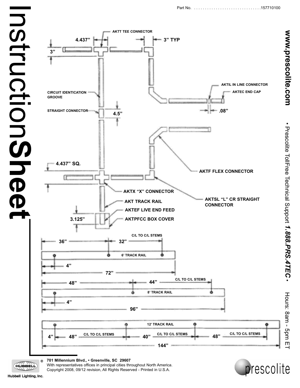 Instruction sheet, Prs.4tec | Prescolite ARCHITRAK SYSTEM One/Two Circuit ArchiTrak System User Manual | Page 2 / 2