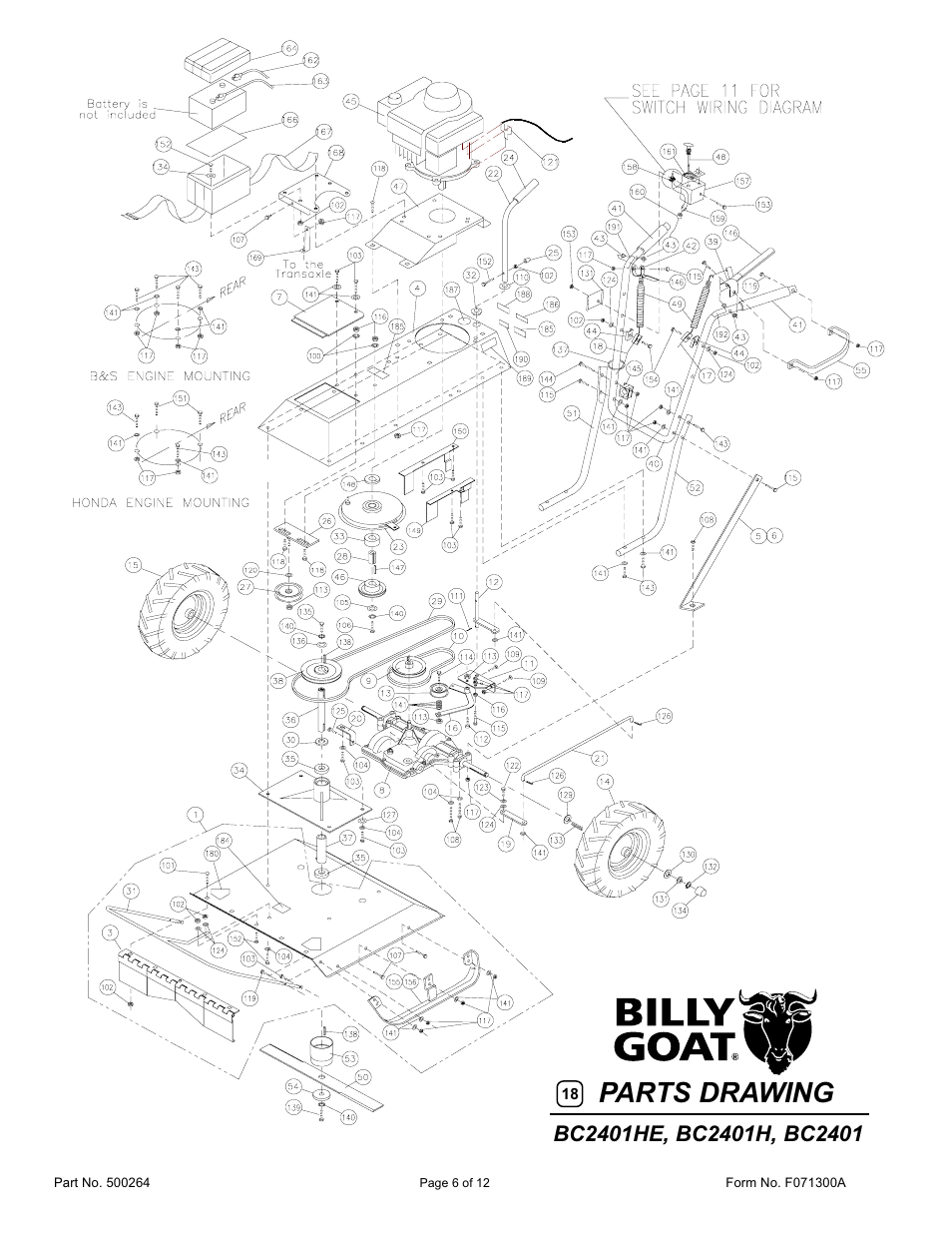 Parts drawing | Billy Goat BC2401 User Manual | Page 6 / 12