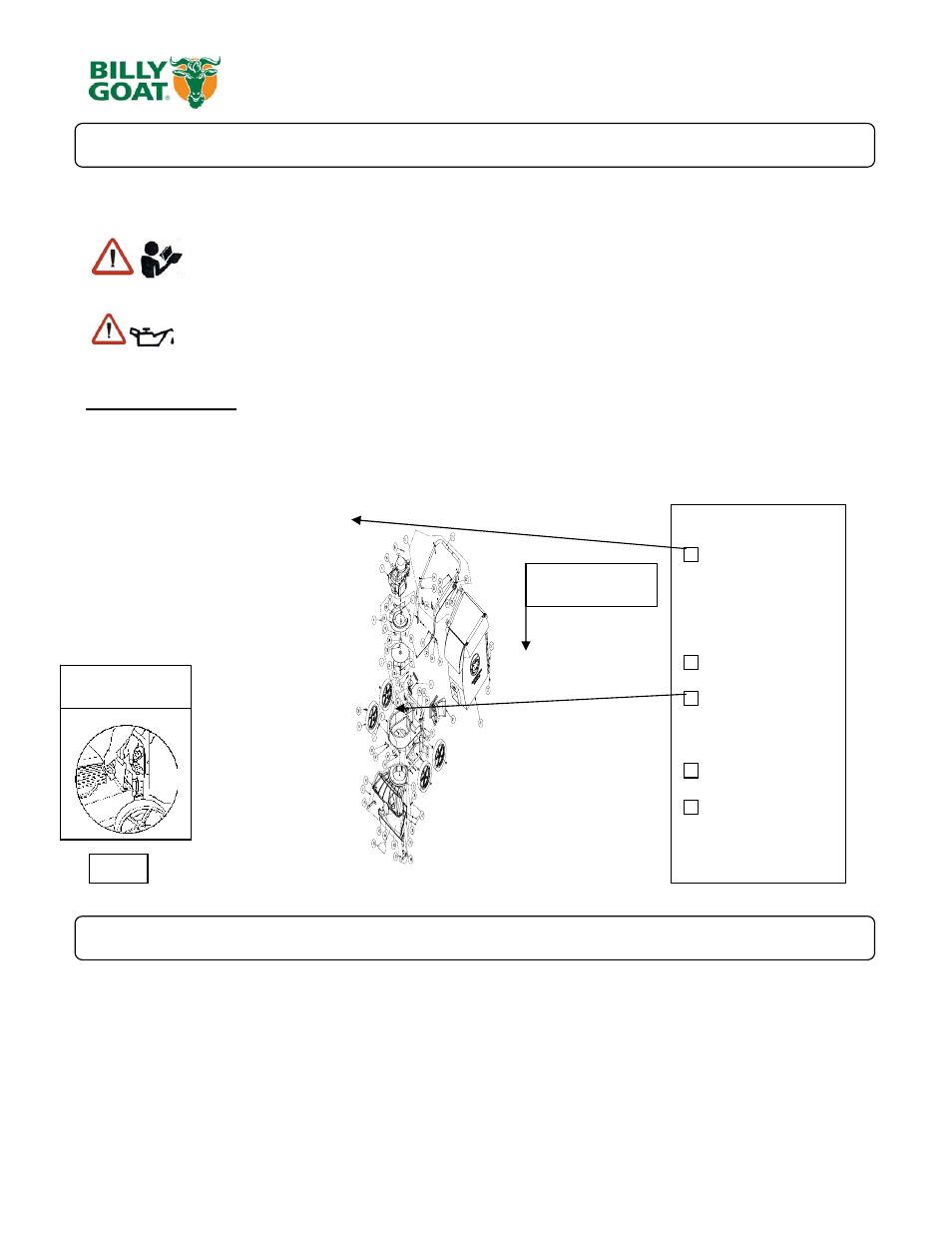Parts bag & literature assy | Billy Goat KV600FB User Manual | Page 5 / 9
