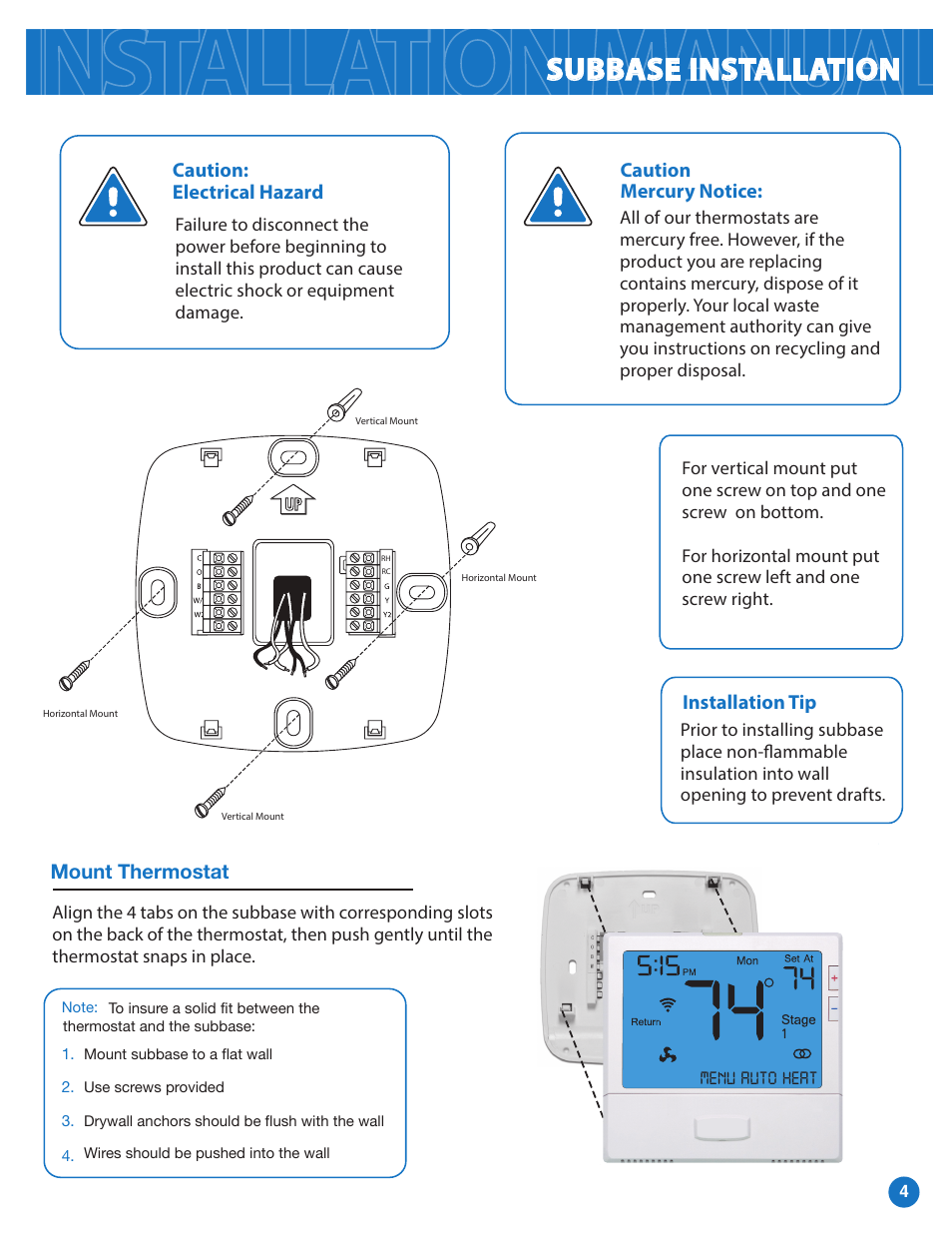 Subbase installation | Pro1 T855i Installation manual User Manual | Page 4 / 16