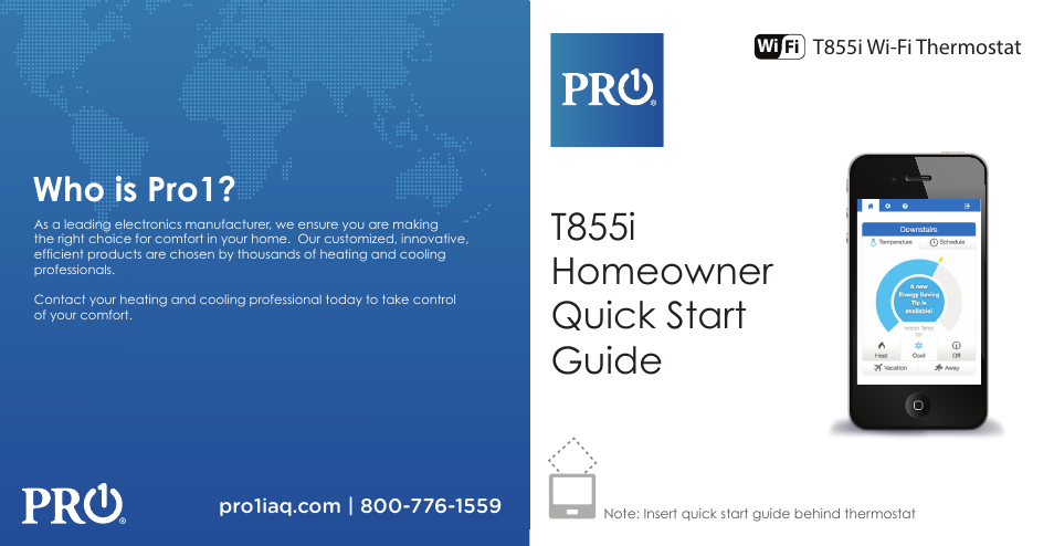 Pro1 T855i Quick start User Manual | 2 pages