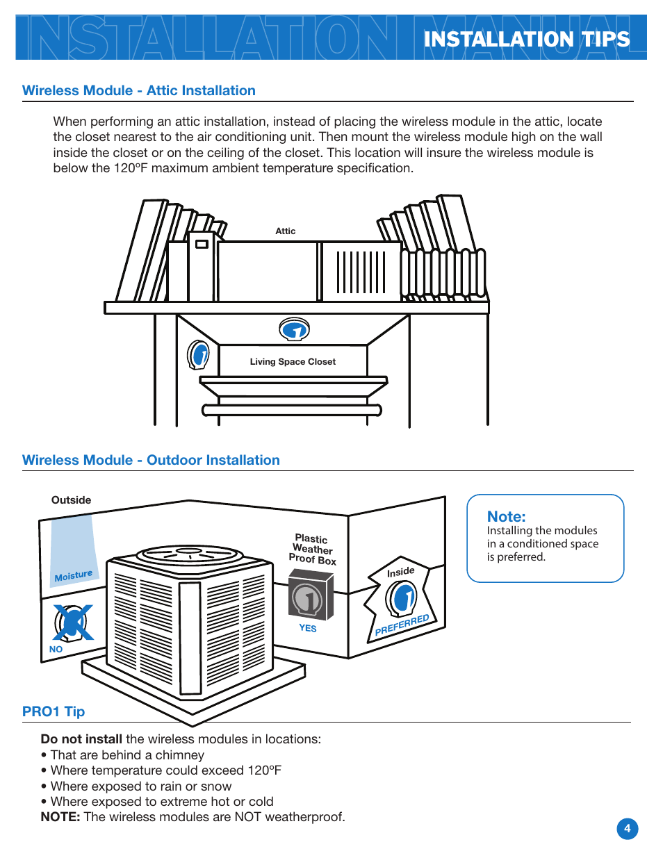 Installation tips | Pro1 WW160W User Manual | Page 4 / 9