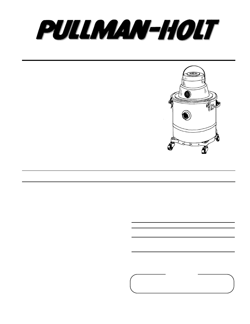 Pullman Ermator HEPA VAC 1HP 5GL 86WD TLS 120V (86ASB-5-4C) User Manual | 6 pages