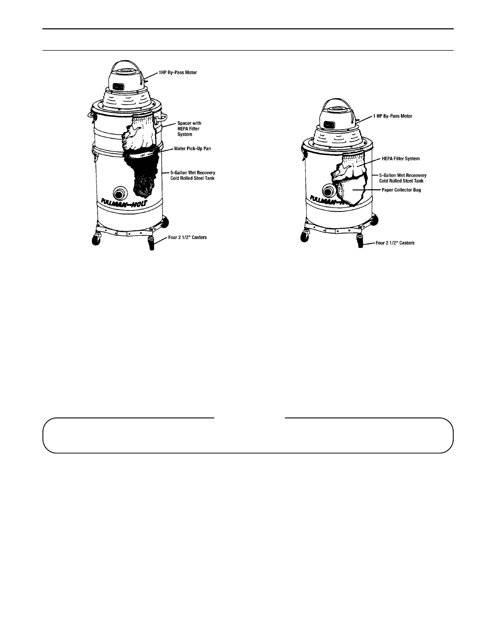 Operation, Caution | Pullman Ermator HEPA VAC 1HP 5GL 86WD TLS 120V (86ASB-5-4C) User Manual | Page 3 / 6
