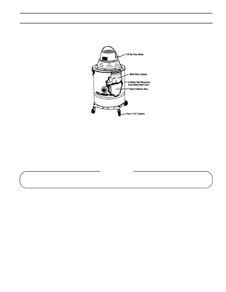 Operation caution | Pullman Ermator HEPA VAC 1HP 5GL 86-D POSTAL (86ASB-5D4C) User Manual | Page 3 / 6