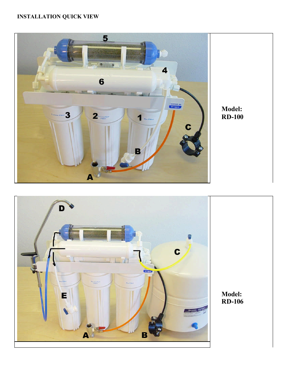 Model: rd-100, Model: rd-106 | Purenex 7 Stage Reverse Osmosis System 100 GPG Per Day User Manual | Page 5 / 12