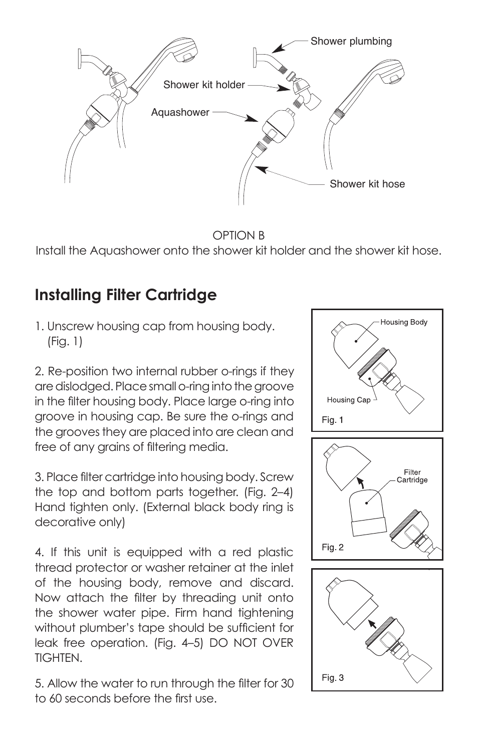 Installing filter cartridge | Purenex Aquashower Filter User Manual | Page 3 / 8