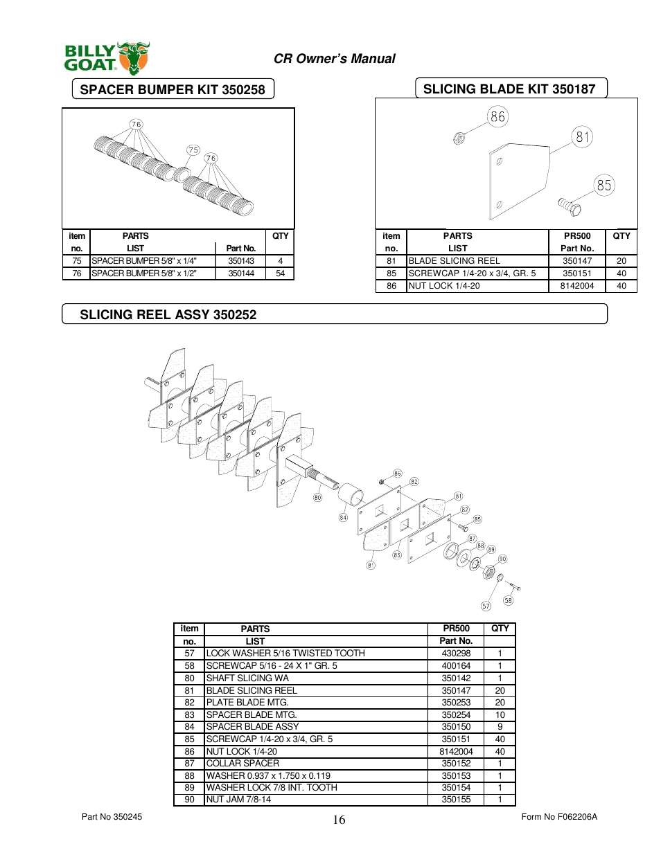 Billy Goat CR550HC User Manual | Page 16 / 16