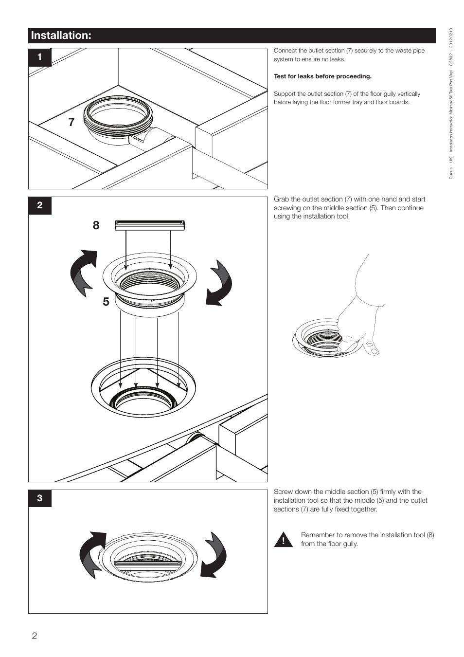 Installation | Purus Minimax Two Part-Vinyl User Manual | Page 2 / 4