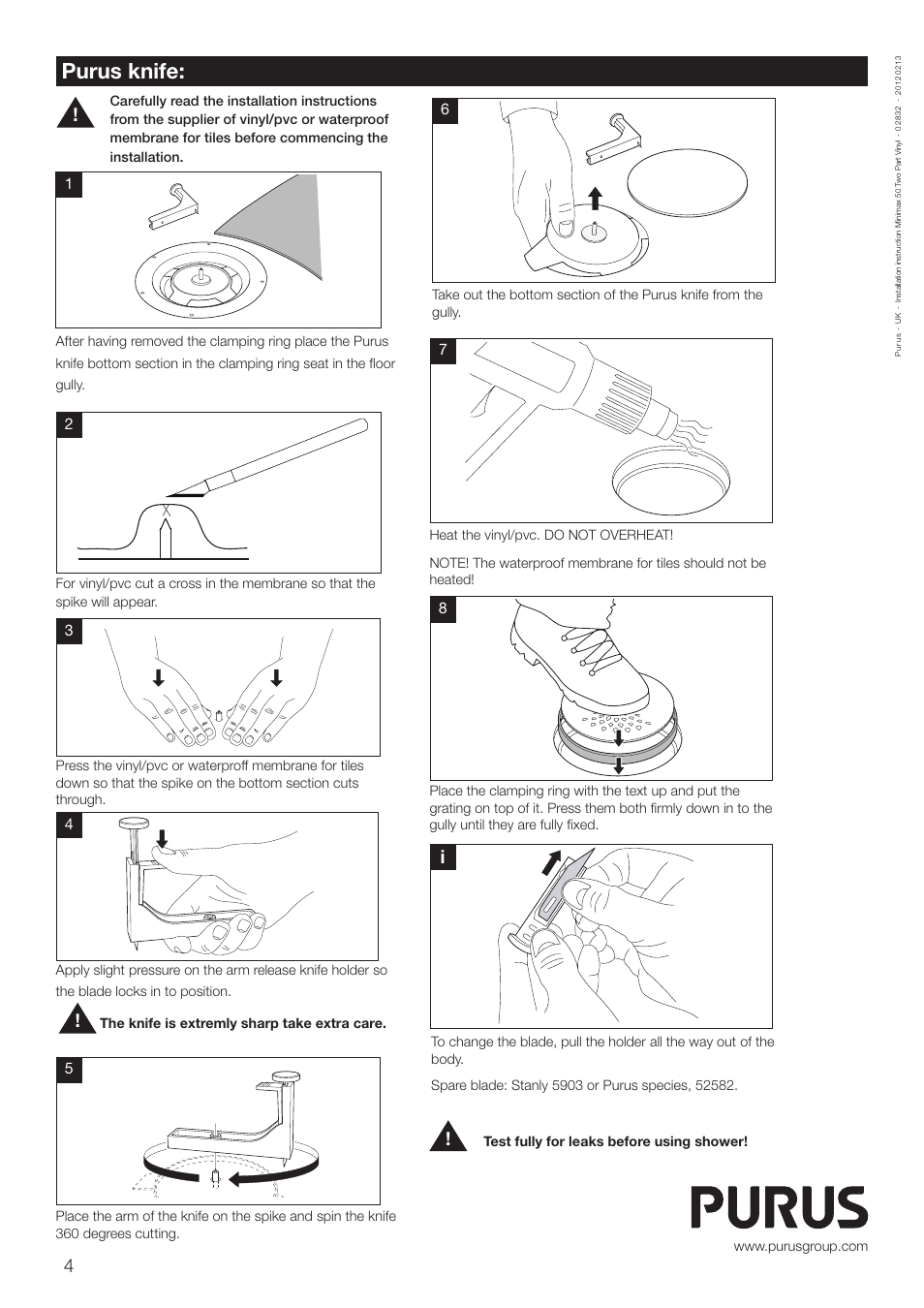 Purus knife | Purus Minimax Two Part-Vinyl User Manual | Page 4 / 4