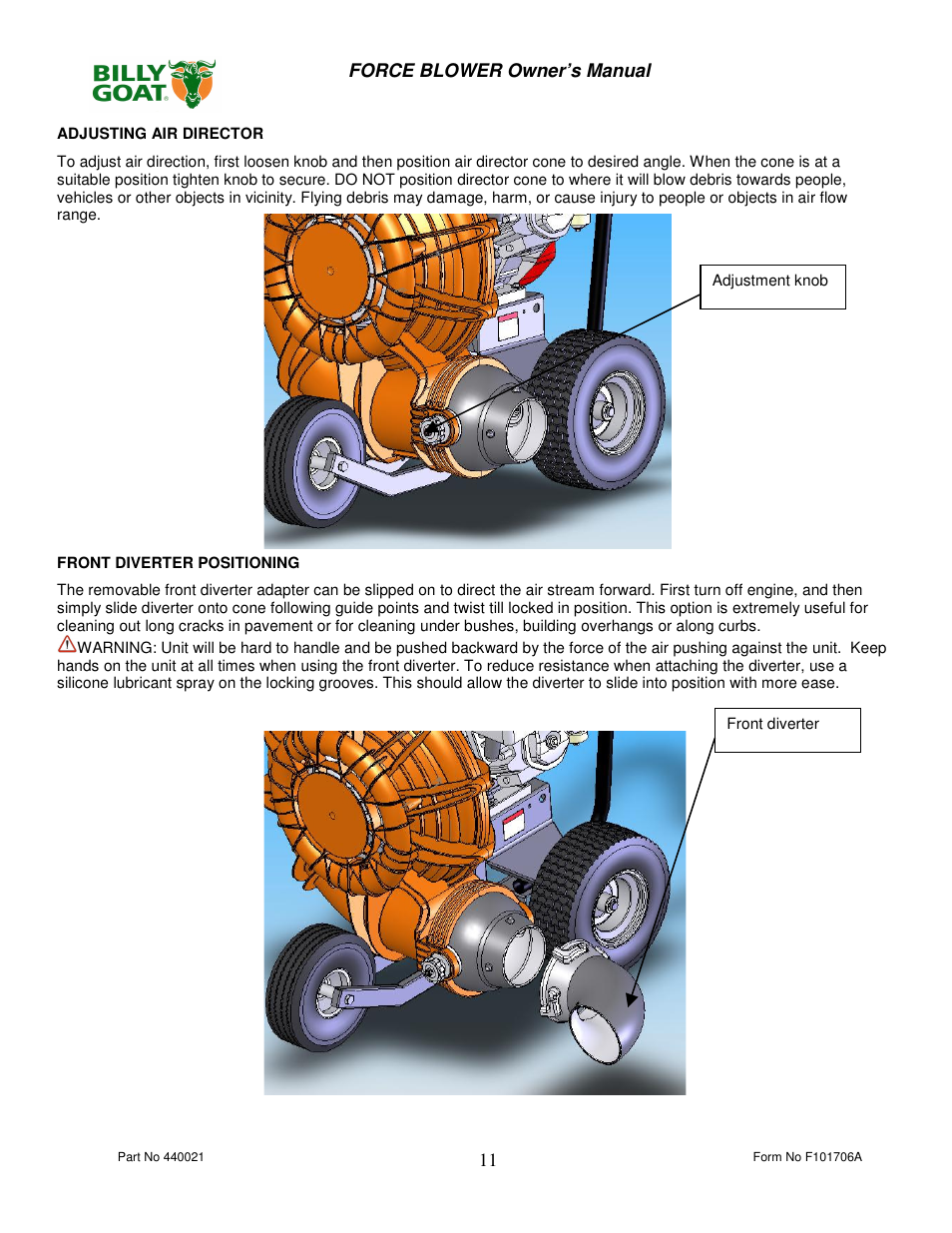 Billy Goat P / N 440120 User Manual | Page 11 / 16