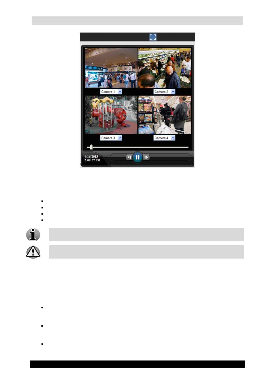 1 synchronized playback controls, Qguard user manual, Version 4.9 series | Recordings synchronized playback screen | Quadrox QGuard User Manual User Manual | Page 132 / 171