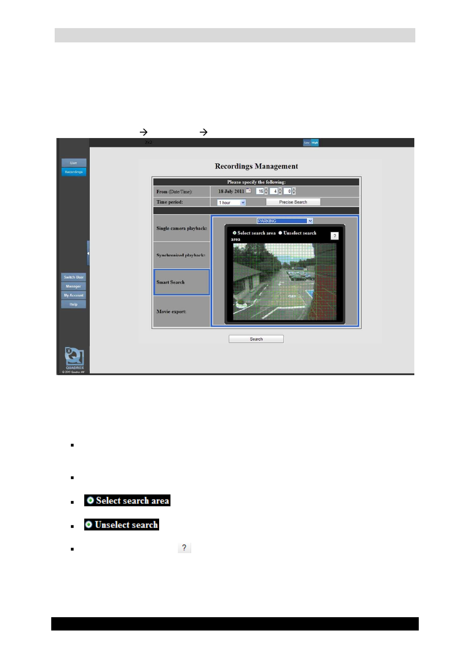 4 smart search, 1 smart search interface, Qguard user manual | Quadrox QGuard User Manual User Manual | Page 134 / 171