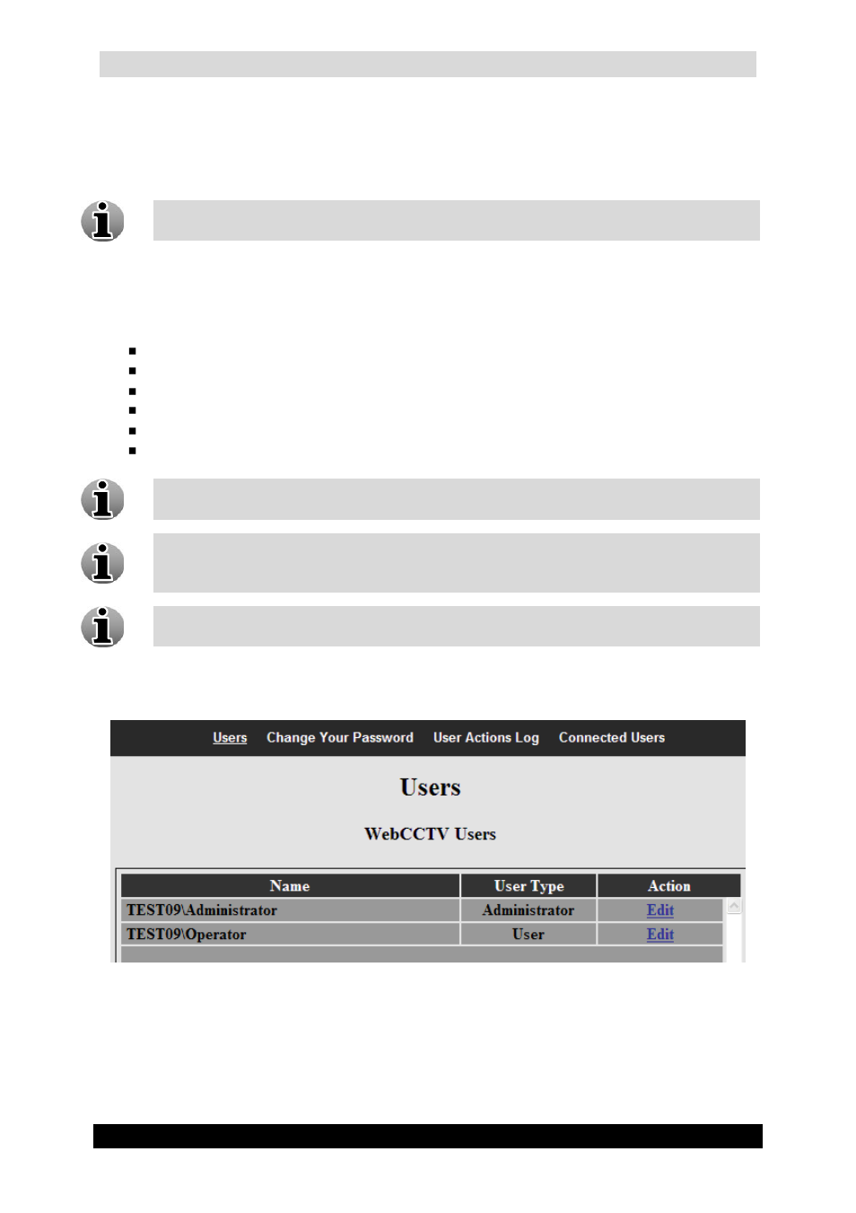 1 the operator/user account, 2 the administrator account, Qguard user manual | Version 4.9 series, Users screen | Quadrox QGuard User Manual User Manual | Page 20 / 171