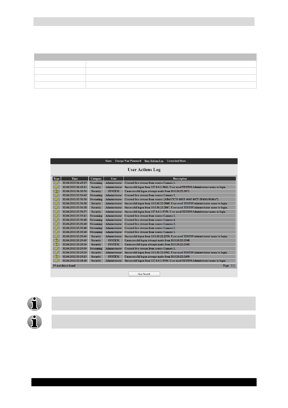 Qguard user manual, Version 4.9 series, User actions logbook screen | Quadrox QGuard User Manual User Manual | Page 25 / 171