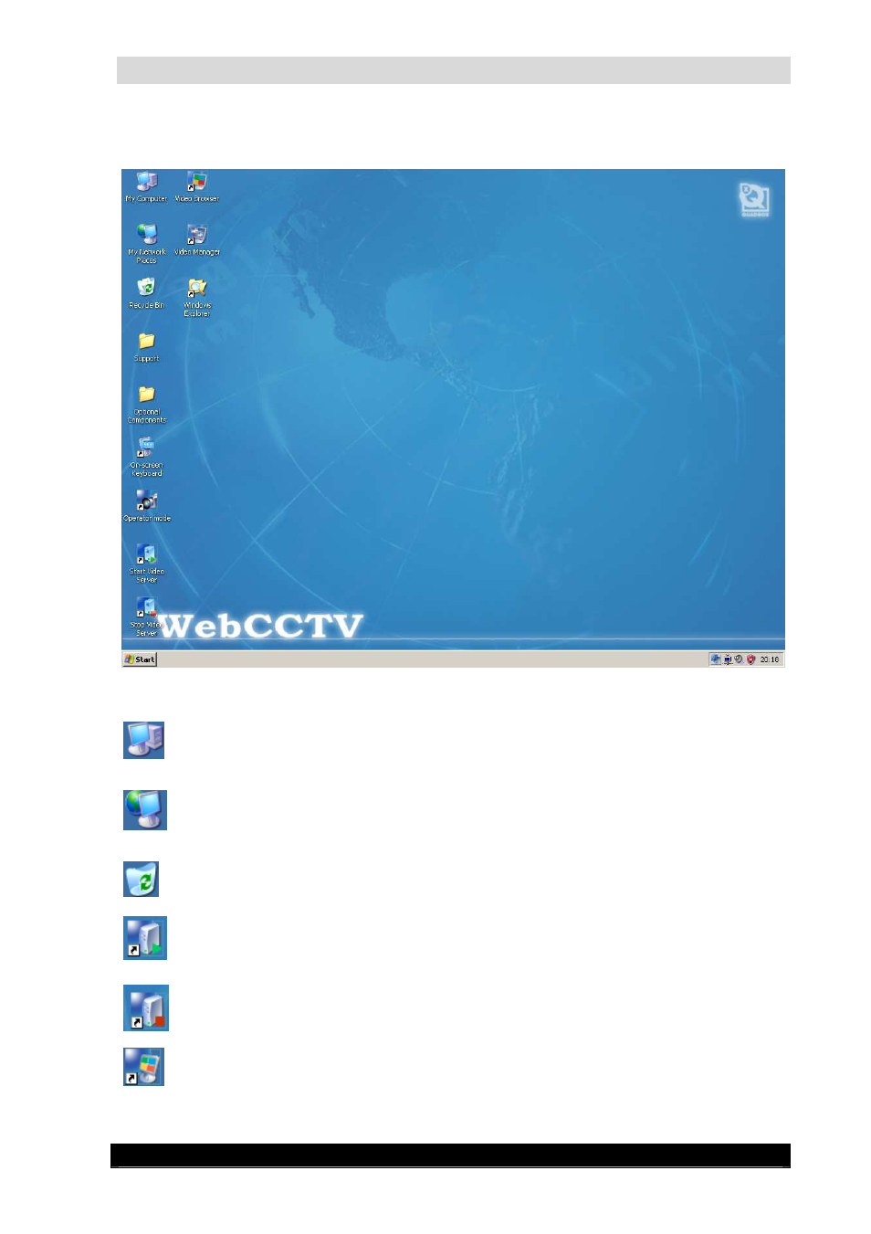 3 desktop icons overview, Webcctv installation manual | Quadrox WebCCTV Installation Manual User Manual | Page 9 / 84