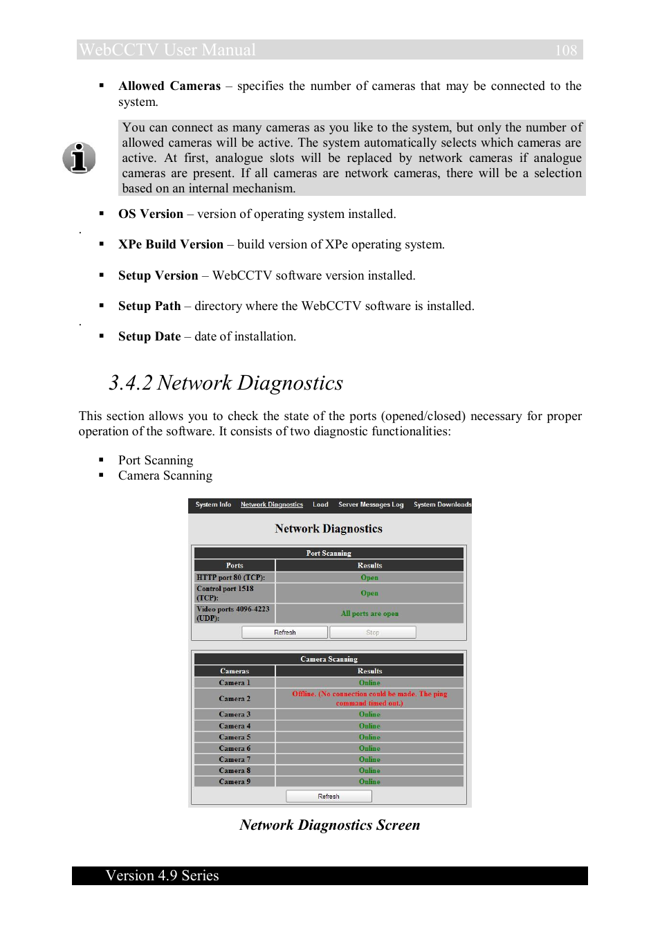 2 network diagnostics, Webcctv user manual | Quadrox WebCCTV User Manual User Manual | Page 108 / 170