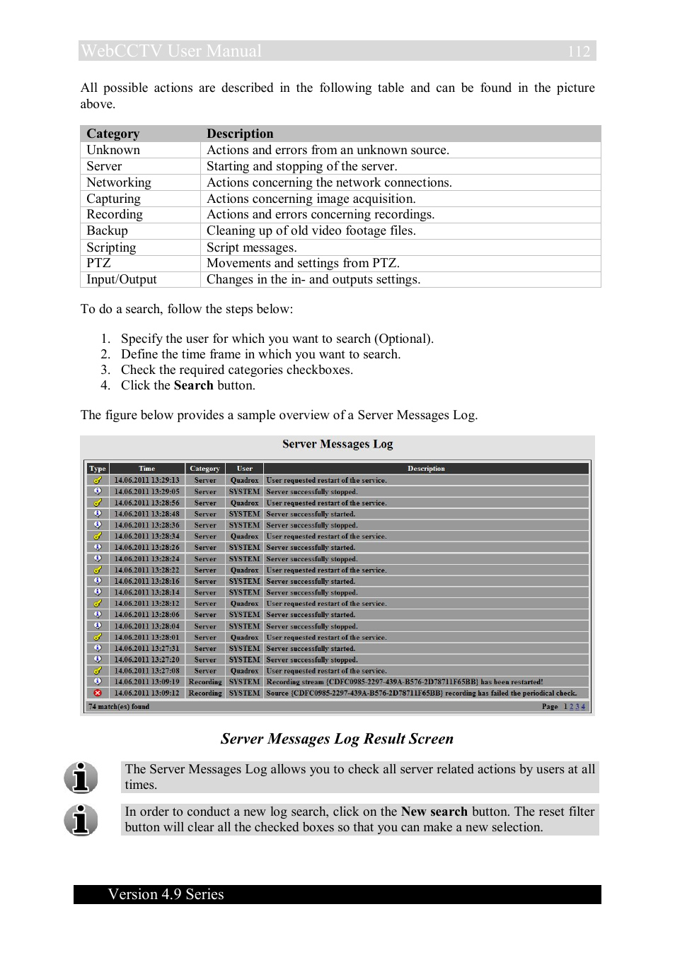 Webcctv user manual | Quadrox WebCCTV User Manual User Manual | Page 112 / 170