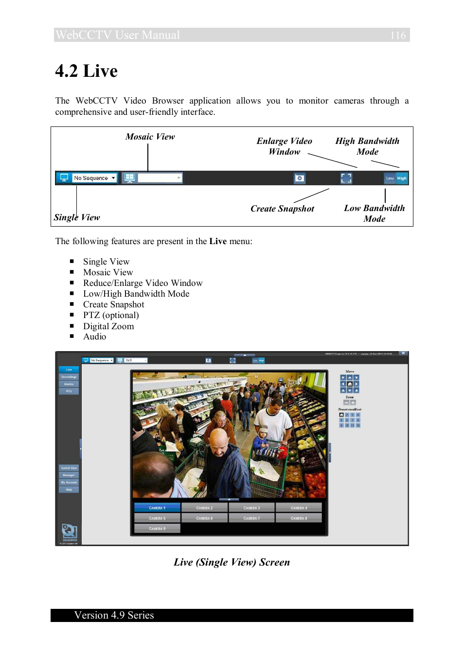 2 live, Webcctv user manual | Quadrox WebCCTV User Manual User Manual | Page 116 / 170