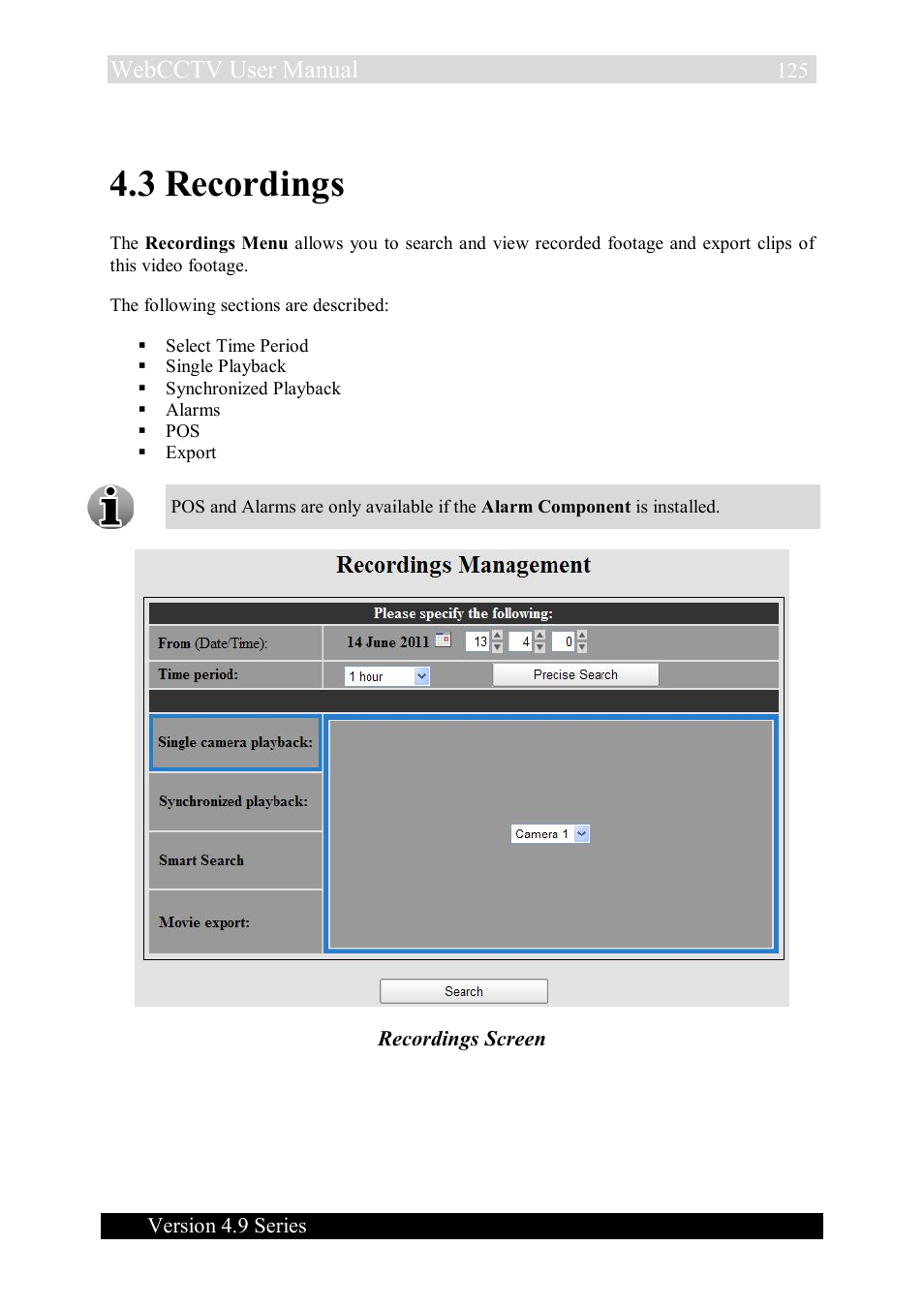 3 recordings, Webcctv user manual | Quadrox WebCCTV User Manual User Manual | Page 125 / 170