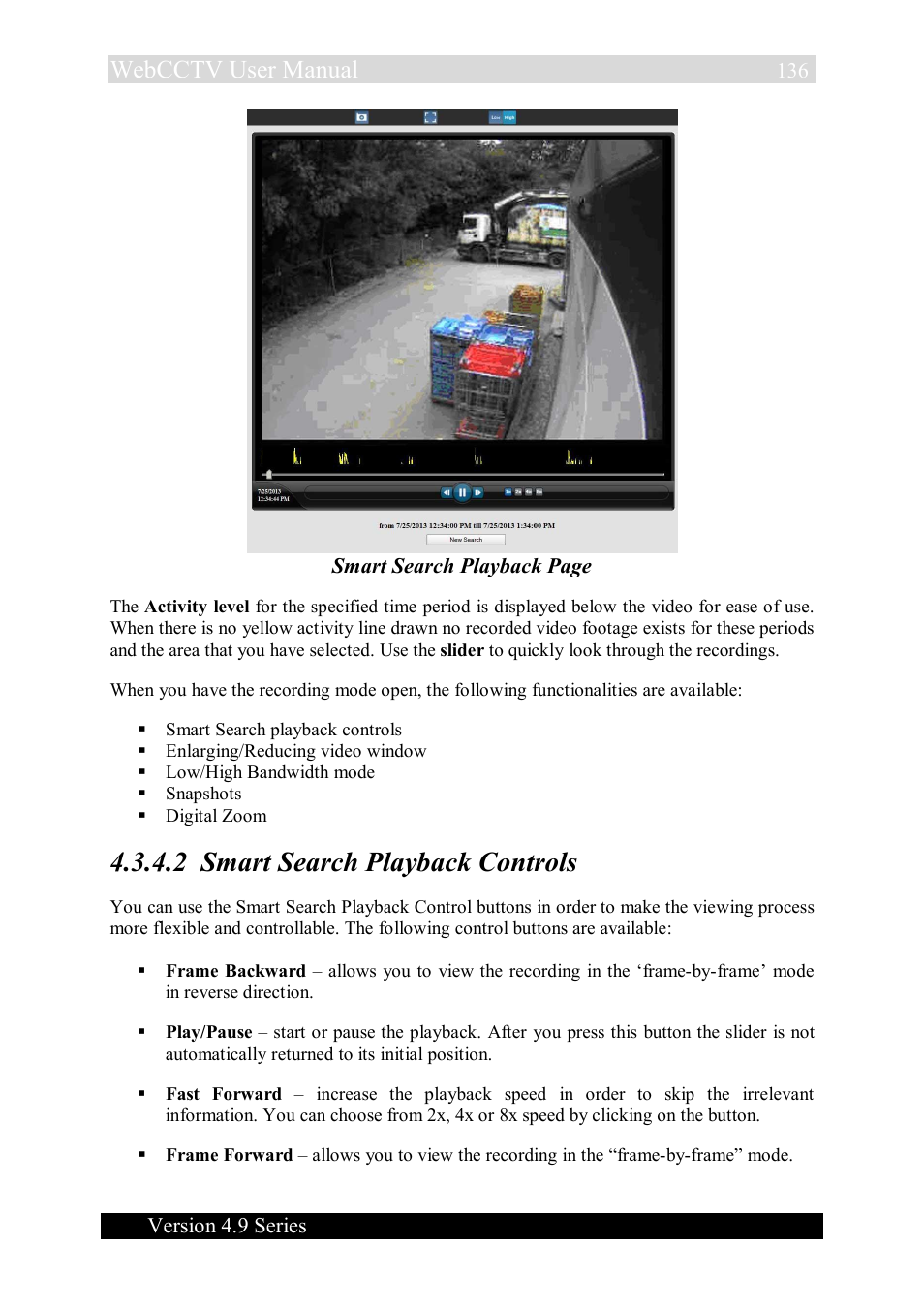 2 smart search playback controls, Webcctv user manual | Quadrox WebCCTV User Manual User Manual | Page 136 / 170