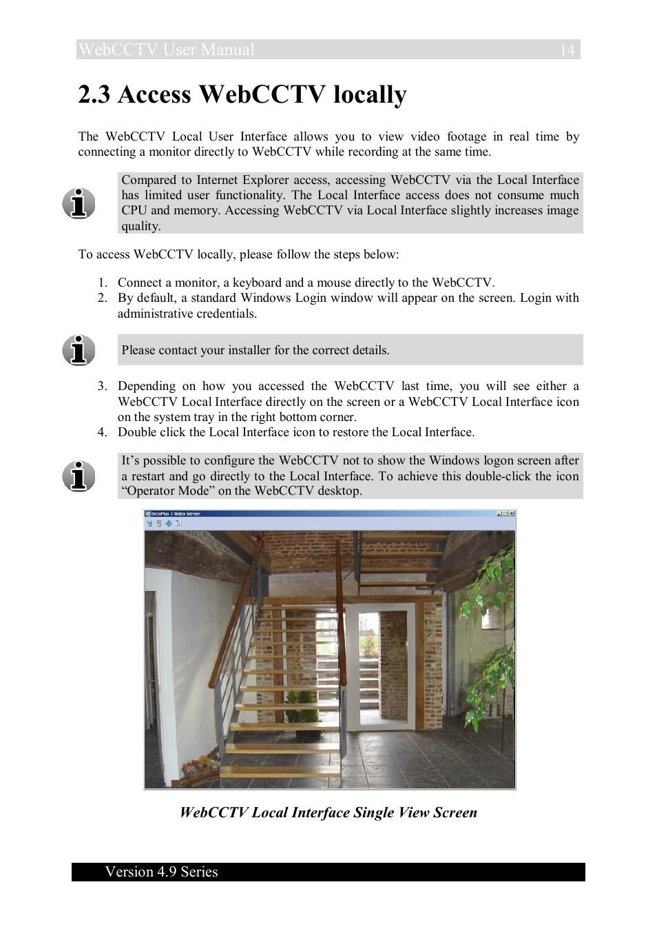 3 access webcctv locally, Webcctv user manual | Quadrox WebCCTV User Manual User Manual | Page 14 / 170