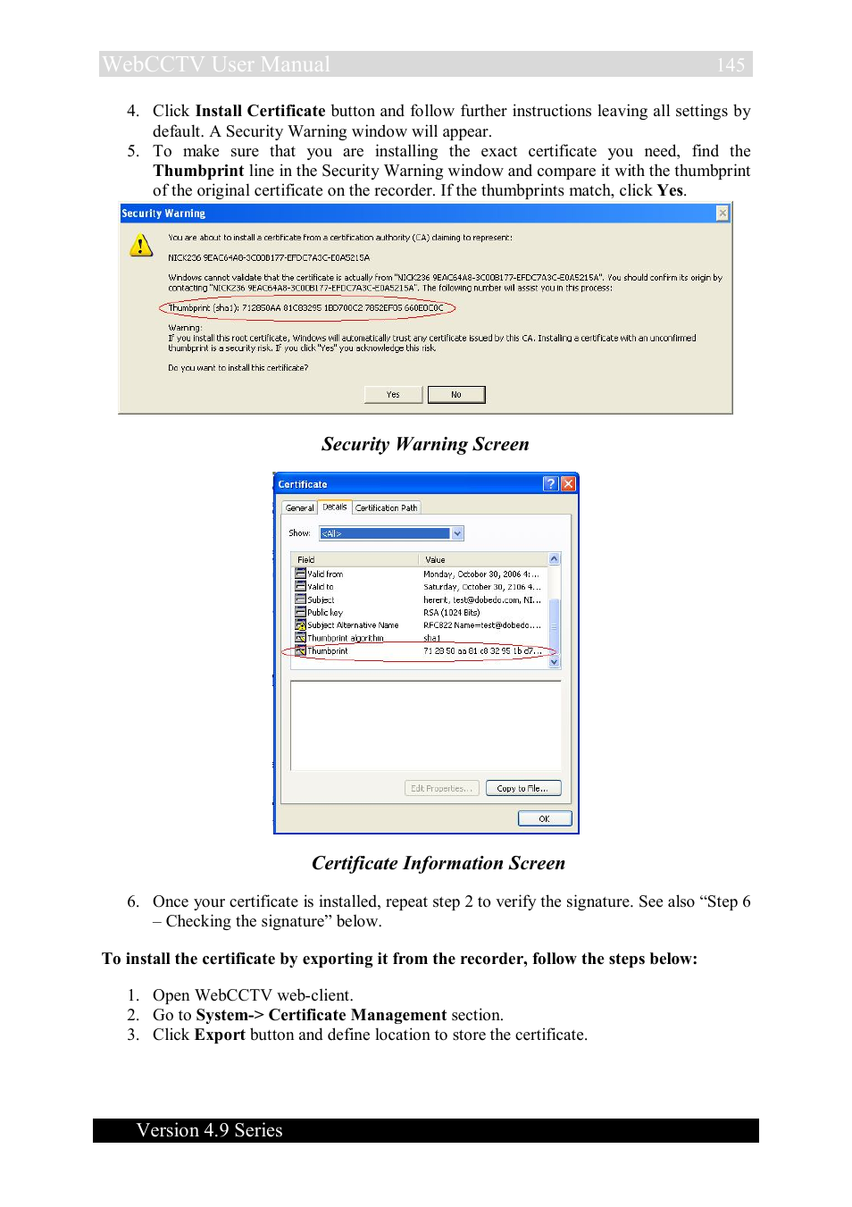 Webcctv user manual | Quadrox WebCCTV User Manual User Manual | Page 145 / 170