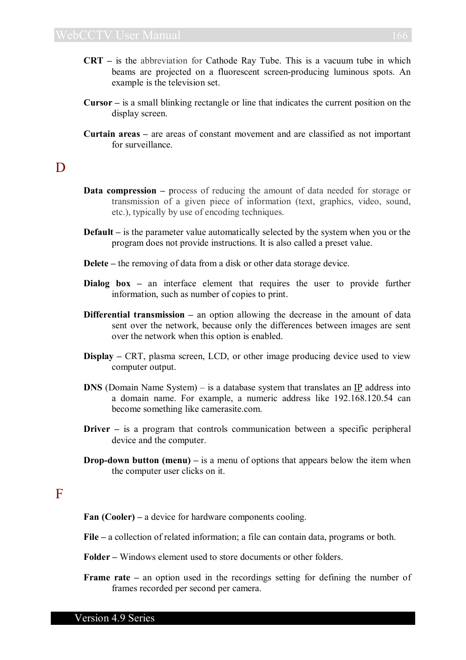 Webcctv user manual | Quadrox WebCCTV User Manual User Manual | Page 166 / 170