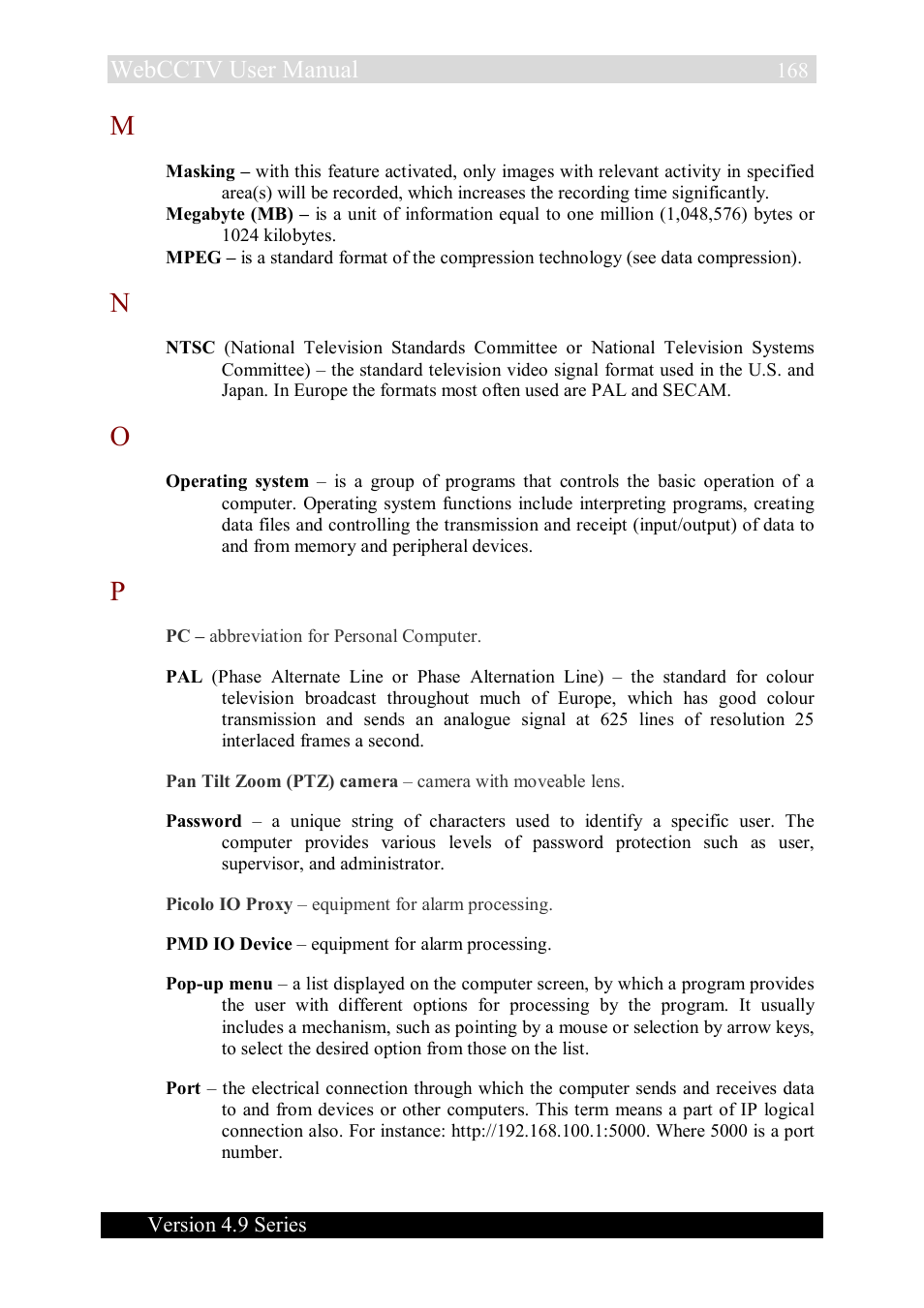 Webcctv user manual | Quadrox WebCCTV User Manual User Manual | Page 168 / 170